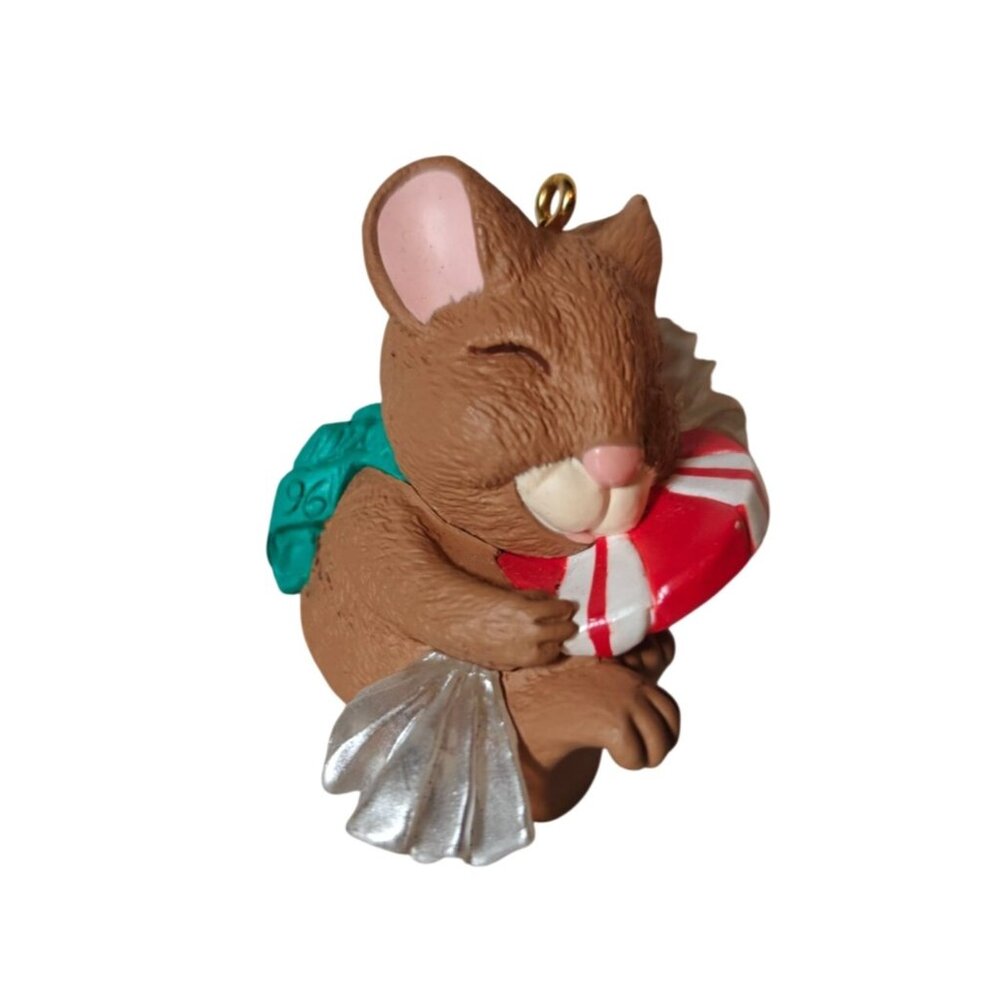 Vintage Hallmark Sharon Pike 1996 Anthropomorphic Mouse Ornament With Candy Cane